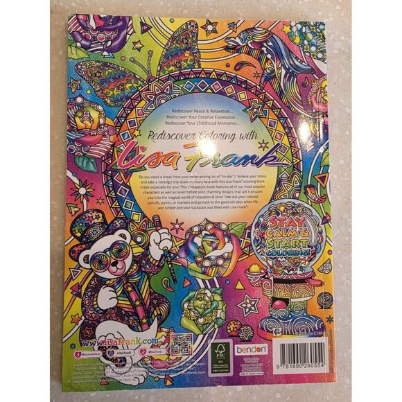 Lisa Frank Adult Coloring Book 2022‎ Stay Calm & Keep Coloring 40 Pages NEW - Picture 2 of 11